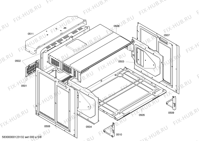 Схема №6 B4540E0FN с изображением Ручка двери для электропечи Bosch 00664856