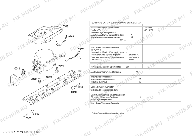 Взрыв-схема холодильника Siemens KD40NV00IL - Схема узла 03