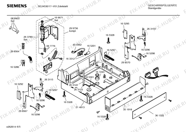 Взрыв-схема посудомоечной машины Siemens SE24530 - Схема узла 05