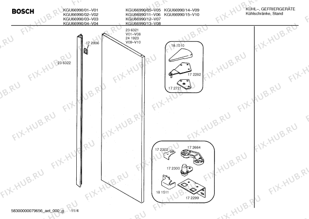 Схема №10 KGU66990 с изображением Крышка для холодильника Bosch 00181510