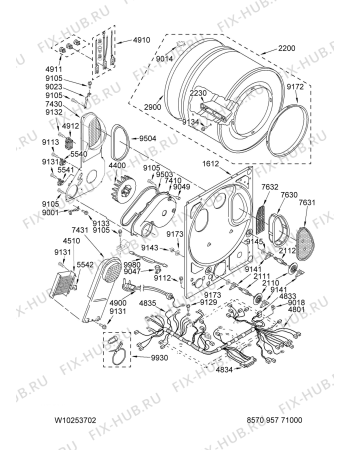 Схема №13 3LTE5243 AWM 911 с изображением Резервуар для стиралки Whirlpool 481900695943