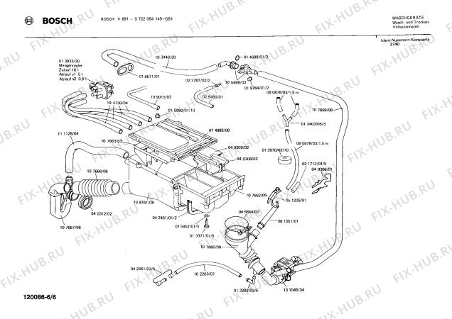 Взрыв-схема стиральной машины Bosch 0722054149 V691 - Схема узла 06