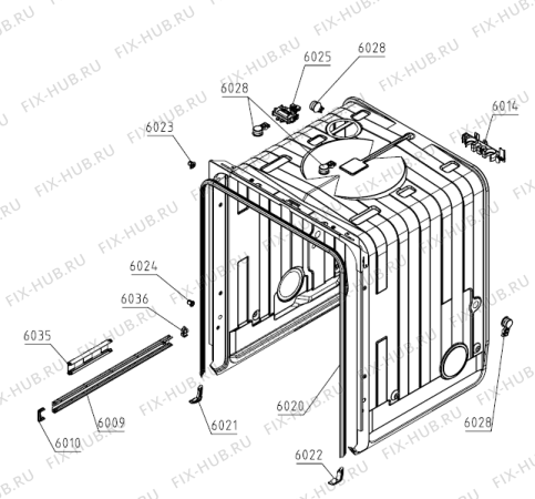 Взрыв-схема посудомоечной машины Asko DFI675XXL.U (728606, DW40.2) - Схема узла 07