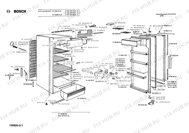 Схема №2 0702254882 KS251ELB с изображением Планка для холодильника Bosch 00195621