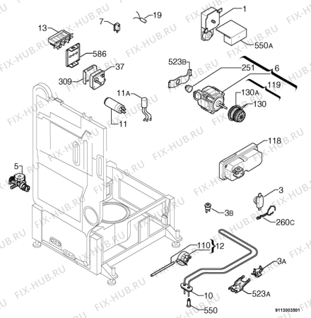 Взрыв-схема посудомоечной машины Rex RS2 - Схема узла Electrical equipment 268