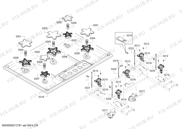 Схема №4 SGSXP305TS Thermador с изображением Варочная панель для духового шкафа Bosch 00776632