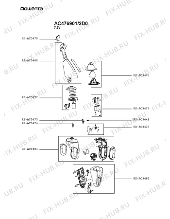 Схема №1 AC476901/2D1 с изображением Щёточка для электропылесоса Rowenta RS-AC3470