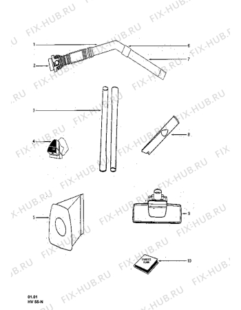 Взрыв-схема пылесоса Electrolux Z1140 - Схема узла Accessories