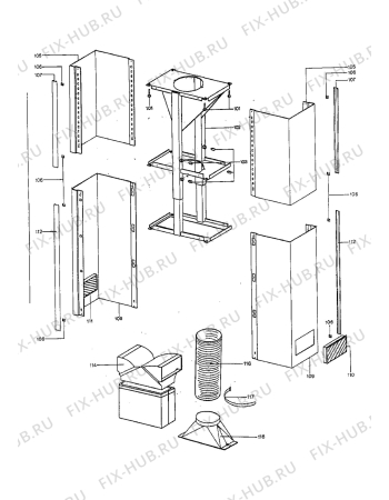 Взрыв-схема вытяжки Electrolux EFC911 - Схема узла Chimney