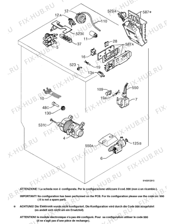 Взрыв-схема стиральной машины Electrolux EW1269W - Схема узла Electrical equipment 268