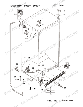 Схема №9 MSZ802DFAUS (F060447) с изображением Дверца для холодильной камеры Indesit C00271605
