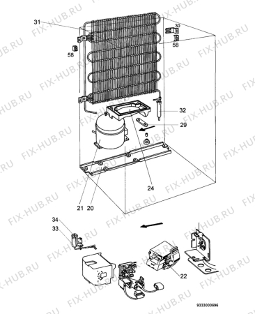 Взрыв-схема холодильника Clatronic KS264 - Схема узла Cooling system 017