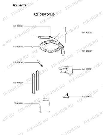 Взрыв-схема пылесоса Rowenta RO1085FD/410 - Схема узла 4P002848.0P2