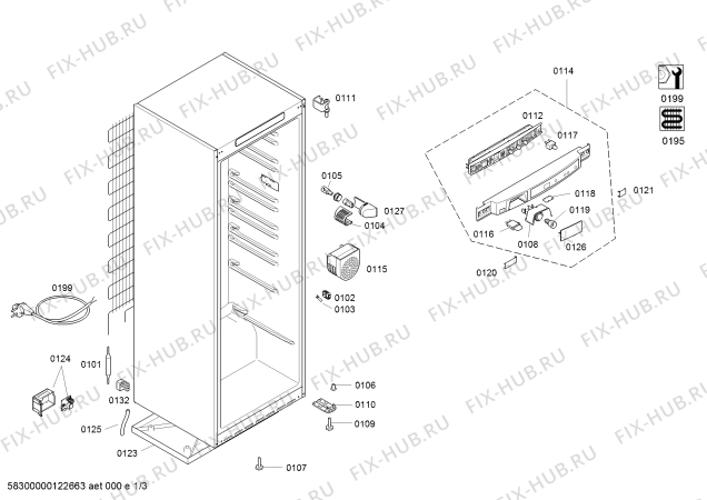 Схема №3 KSR38A80 с изображением Панель управления для холодильника Siemens 00665073