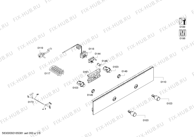 Схема №5 HBA43S461E Horno.BO.2d.B4.E0_CIF.pt_bsc.negro с изображением Ручка управления духовкой для плиты (духовки) Bosch 00617532