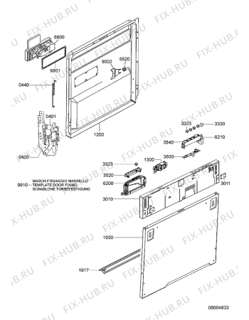 Схема №4 DWH M40 W 801.257.94 с изображением Дверка для посудомойки Whirlpool 481290508566