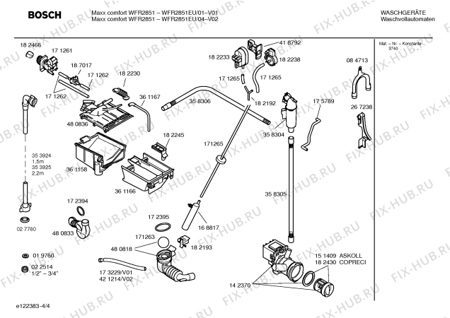 Взрыв-схема стиральной машины Bosch WFR2851EU Maxx comfort WFR2851 - Схема узла 04
