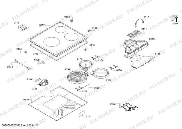 Схема №1 EF781501 с изображением Скоба для плиты (духовки) Bosch 00165338
