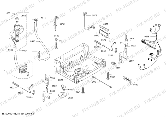 Схема №5 SX66P030EU с изображением Силовой модуль запрограммированный для посудомойки Bosch 12015474