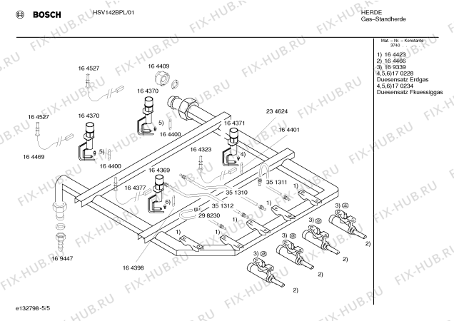Взрыв-схема плиты (духовки) Bosch HSV142BPL - Схема узла 05