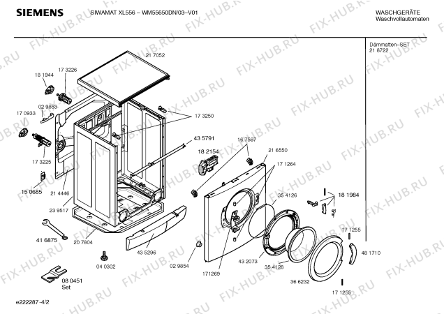 Схема №4 WM55650DN SIWAMAT XL 556 с изображением Таблица программ для стиралки Siemens 00588152