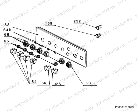 Взрыв-схема плиты (духовки) Electrolux EKG511108W - Схема узла Command panel 037