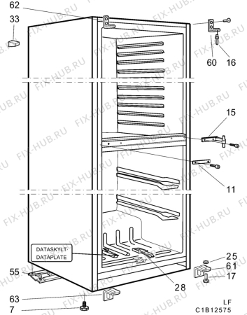 Взрыв-схема холодильника Atlas KF300 - Схема узла C10 Cabinet