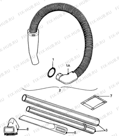 Взрыв-схема пылесоса Aeg VC9200 - Схема узла Hose