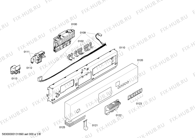 Схема №6 SGI46M46EU с изображением Передняя панель для посудомоечной машины Bosch 00663889
