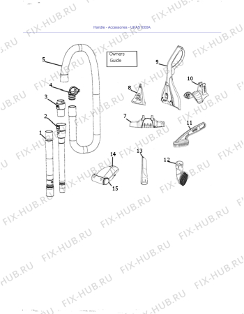 Взрыв-схема пылесоса Electrolux ZAS1000A - Схема узла Accessories