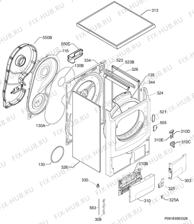 Взрыв-схема сушильной машины Rex Electrolux RDH98981W - Схема узла Housing 001