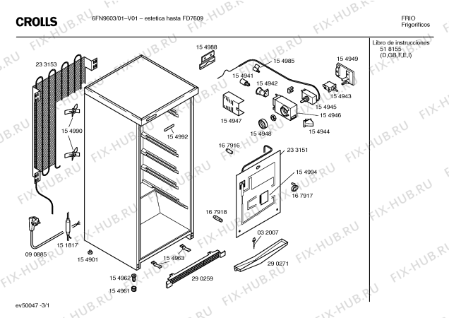 Схема №3 4FN318E с изображением Инструкция по эксплуатации для холодильной камеры Bosch 00518155