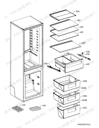 Взрыв-схема холодильника Aeg SCE81925TS - Схема узла Internal parts