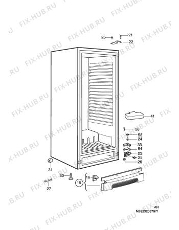 Взрыв-схема холодильника Electrolux ERE34400AC - Схема узла C10 Cabinet