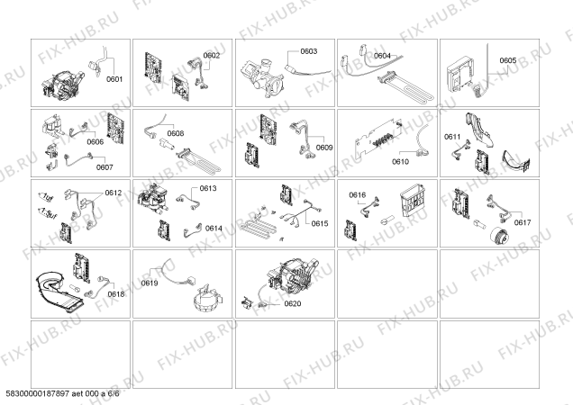 Схема №6 WM12P2658W iQ300 с изображением Ручка для стиралки Siemens 12006169