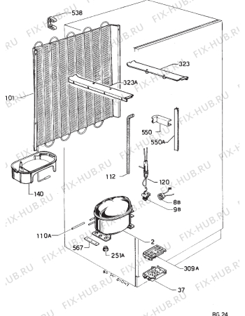 Взрыв-схема холодильника Marijnen M22/9 - Схема узла Refrigerator cooling system