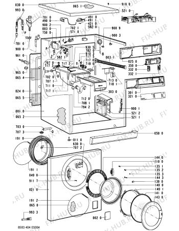 Схема №2 WA 89890 с изображением Блок управления для стиралки Whirlpool 481223958008