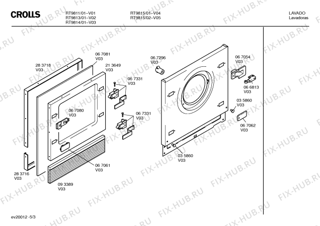 Схема №5 RT9813 с изображением Панель для стиральной машины Bosch 00209105