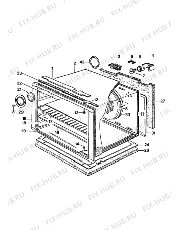 Взрыв-схема плиты (духовки) Nestor Martin 564.71W2 - Схема узла Oven equipment