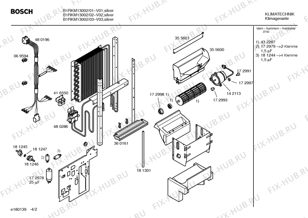 Схема №4 B1RKM13102 с изображением Шланг для сплит-системы Bosch 00362837