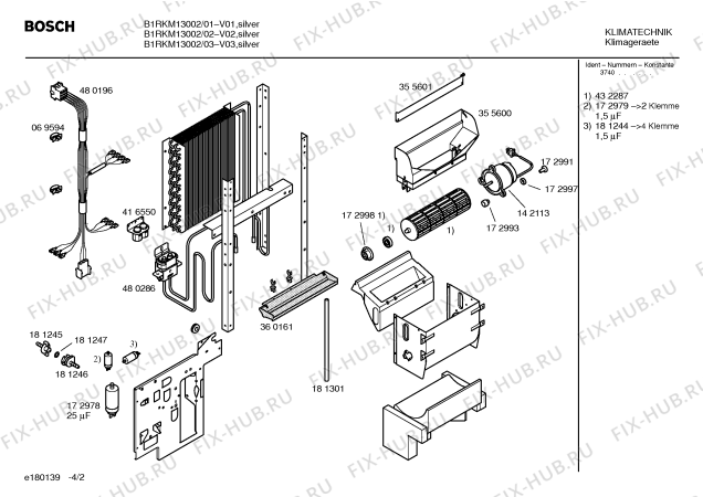 Схема №4 B1RKM13002 aeria duo с изображением Кабель для кондиционера Bosch 00181300