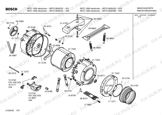 Схема №4 WFD1260II WFD1060 electronic с изображением Инструкция по эксплуатации для стиральной машины Bosch 00580878