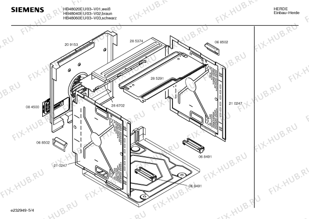 Схема №4 HB48040EU с изображением Инструкция по эксплуатации для плиты (духовки) Siemens 00523171