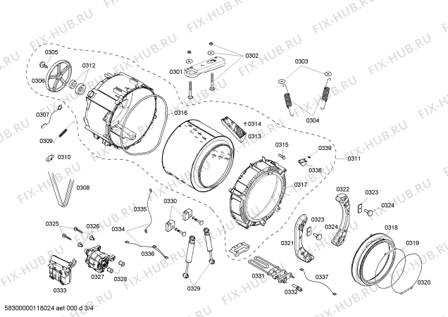 Взрыв-схема стиральной машины Bosch WFMC4301UC Nexxt DLX Series - Схема узла 03
