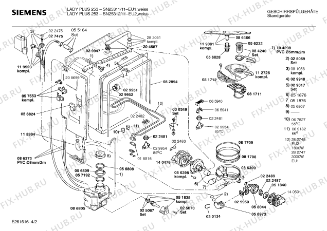 Схема №4 SMS5512 с изображением Кабель для электропосудомоечной машины Siemens 00282325