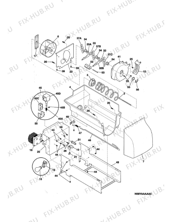 Взрыв-схема холодильника Electrolux ERL7280X - Схема узла Ice container