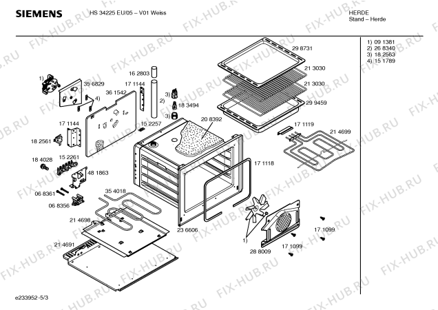 Схема №4 HS34225EU с изображением Панель управления для электропечи Siemens 00362629