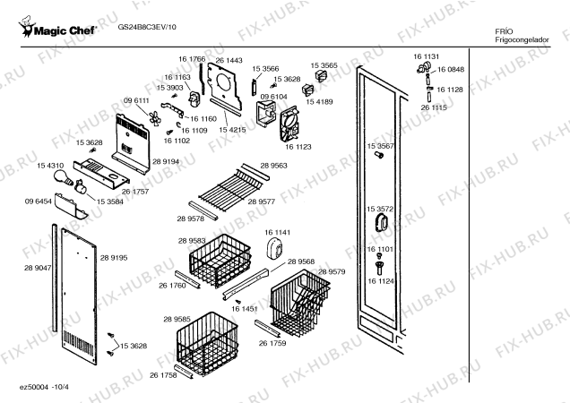 Схема №9 GS24B8C3EV с изображением Поднос для холодильника Bosch 00261767