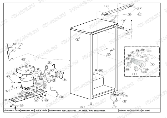 Схема №2 BLOMBERG SSM 1550 (6023412145) с изображением Часть корпуса для холодильника Beko 4391551600