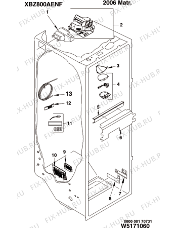 Схема №10 XBZ800AENF (F045537) с изображением Другое для холодильника Indesit C00195368